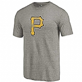 Men's Pittsburgh Pirates Ash Distressed Team Tri Blend T-Shirt,baseball caps,new era cap wholesale,wholesale hats